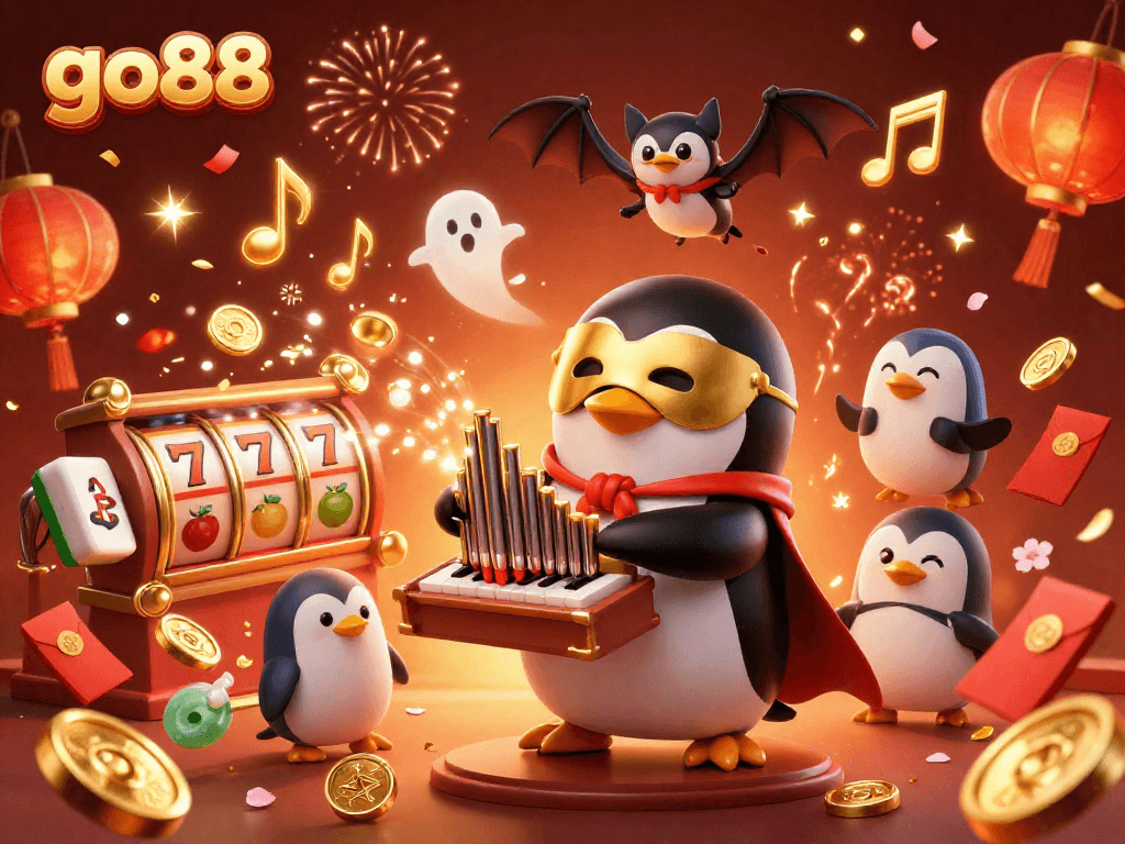Experience the thrill of go88 with vibrant casino visuals and golden gains in this dynamic illustration.