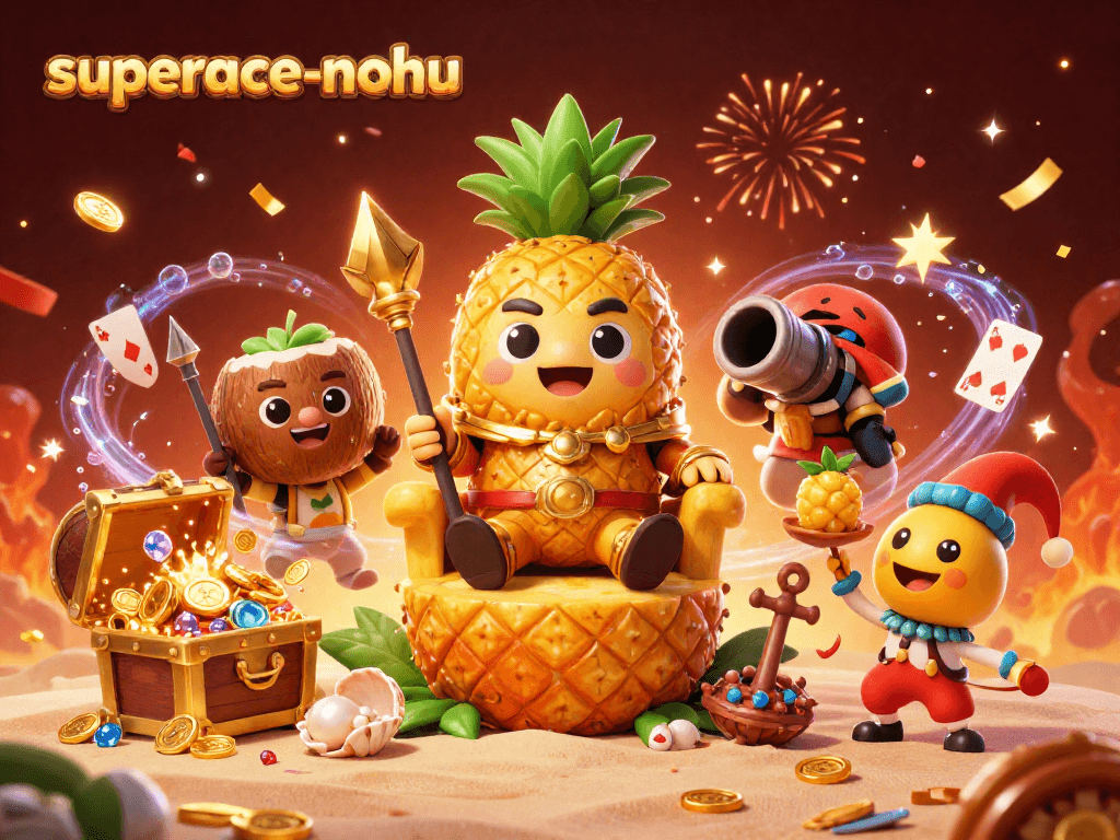 Engage with superace-nohu adventure in this dynamic casino scene filled with gold coins and vibrant characters.