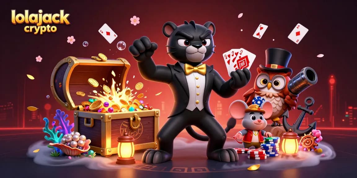 Engage with lolajack crypto and win big in a vibrant casino scene featuring stylish characters.