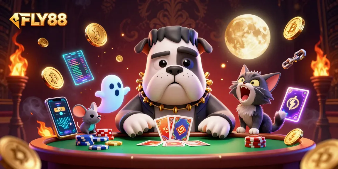 FLY88 invites players to enjoy thrilling casino games with vibrant characters and crypto elements.