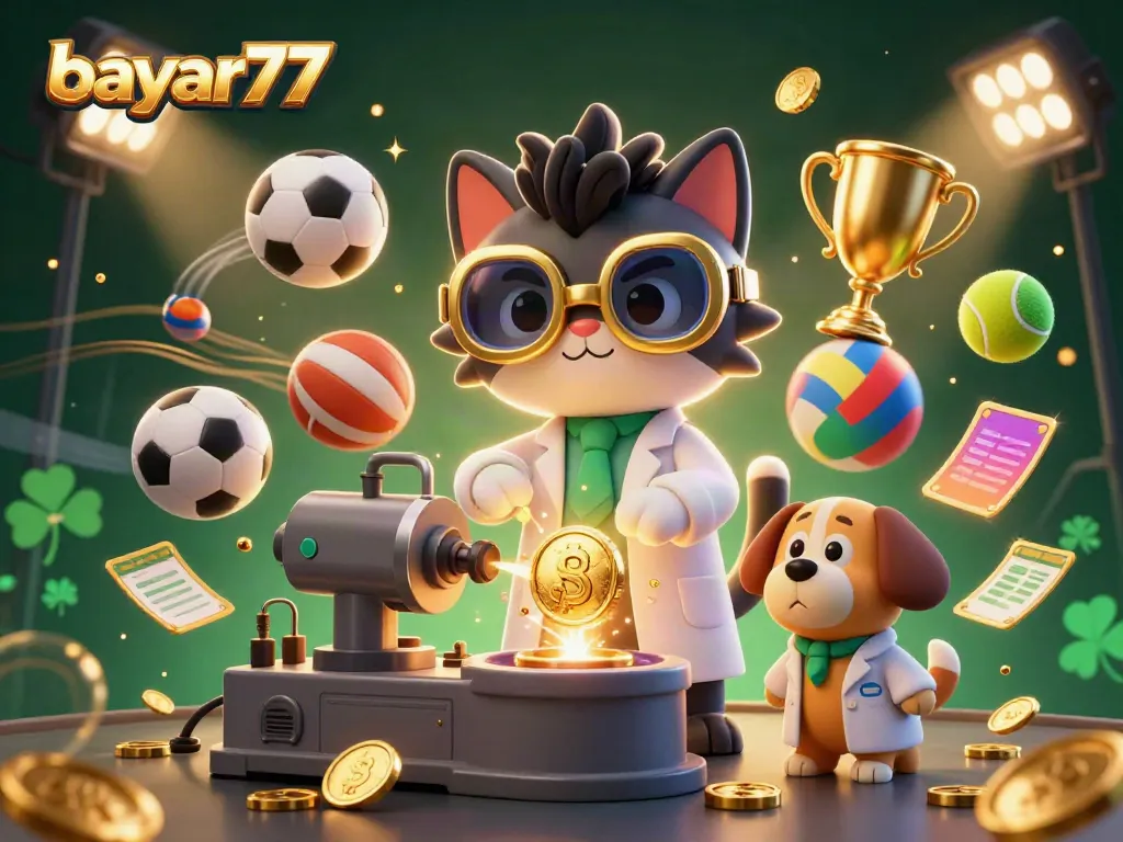 Experience seamless gaming with bayar77's engaging animated scenario of playful characters in a dynamic environment.