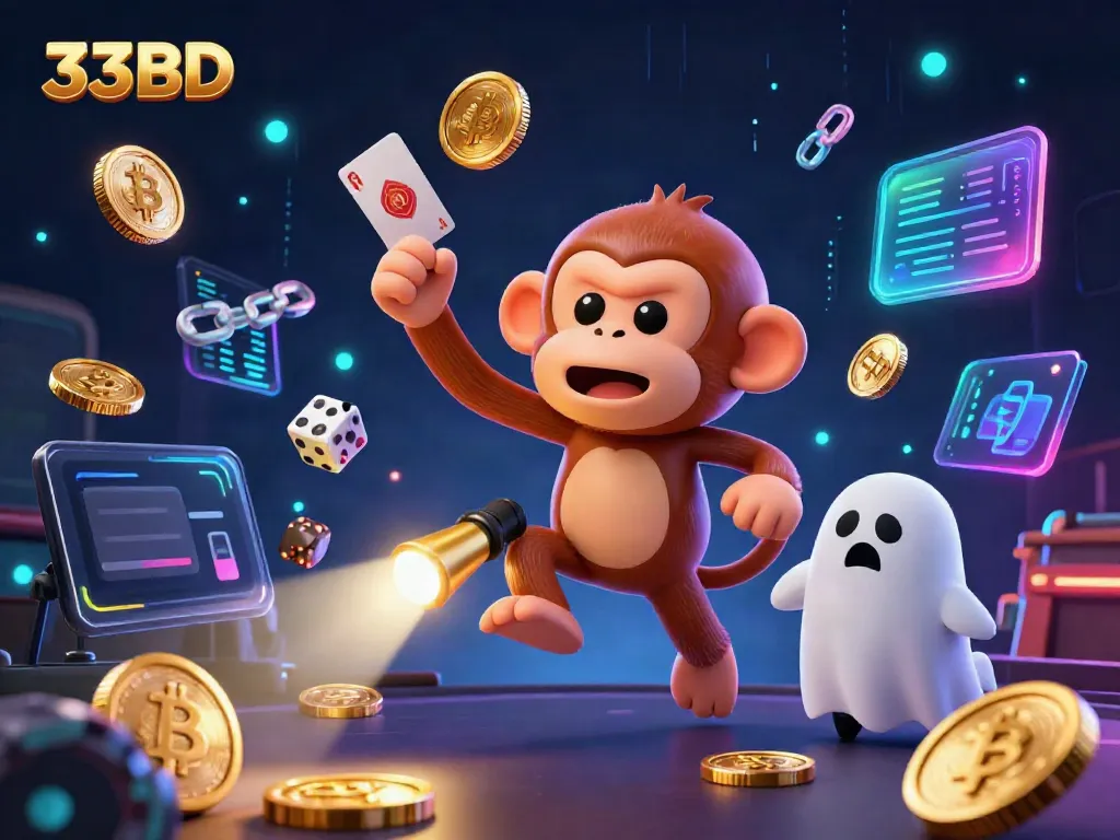 Engage in thrilling action at 33BD with cartoon characters juggling golden tokens in a haunted casino.