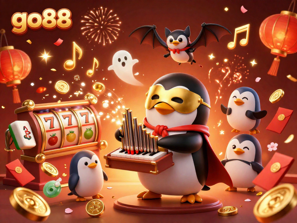 Experience the thrill of go88 with vibrant casino visuals and golden gains in this dynamic illustration.
