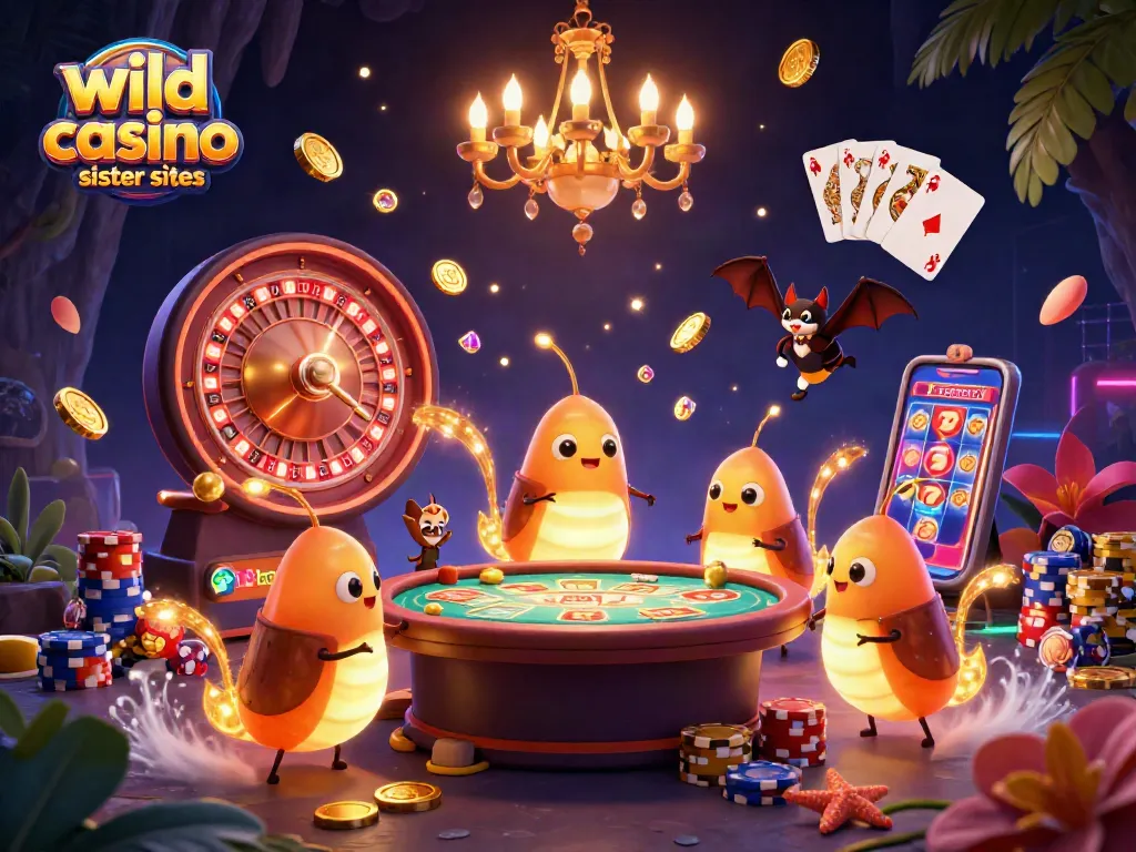Illuminate your wild casino sister sites experience with lively glowworms in a vibrant cave casino.