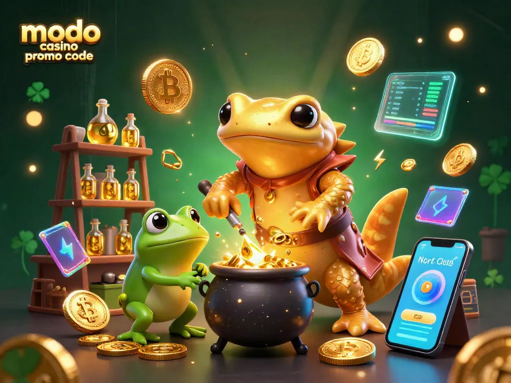Gain free SC today with modo casino promo code and enjoy dynamic gameplay amidst gold coins and crypto elements.