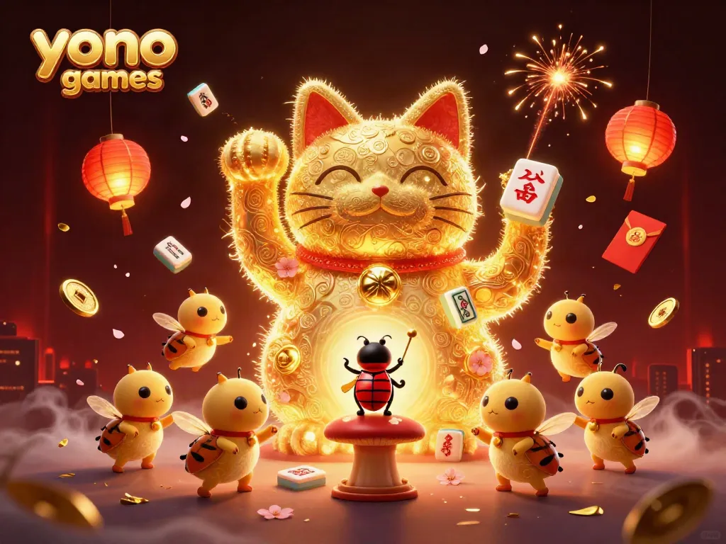 Experience thrilling gameplay with Yono Games as golden fireflies and lucky symbols illuminate the scene.