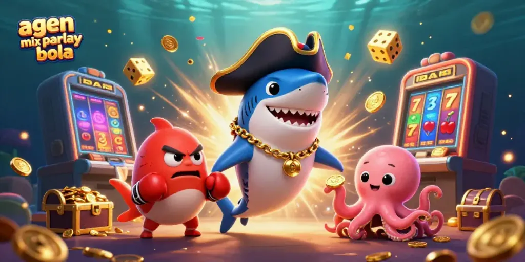 Experience thrilling agen mix parlay bola action with this vibrant 3D casino illustration.