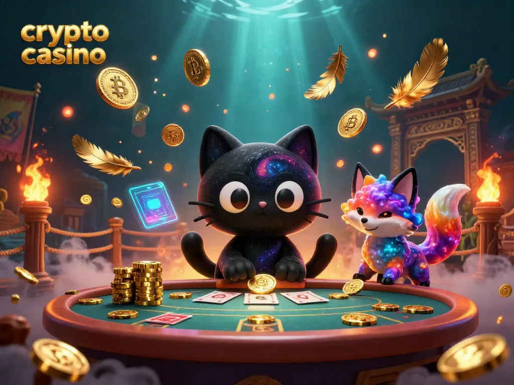 Experience excitement at the crypto casino with captivating characters and vibrant game elements.
