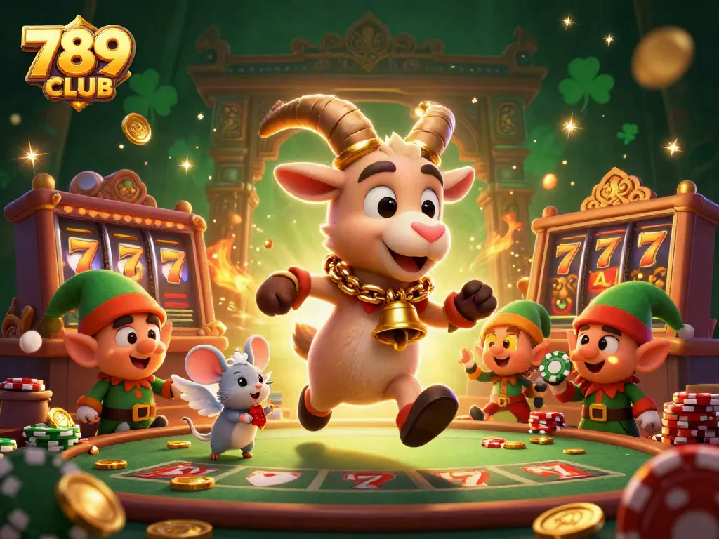 Engage in thrilling gameplay at 789CLUB with lively casino scenes featuring vibrant characters.