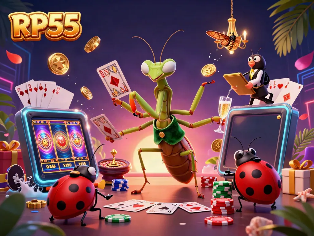 RP55 card sharp in action with vibrant casino elements showcasing lively gameplay and interaction.