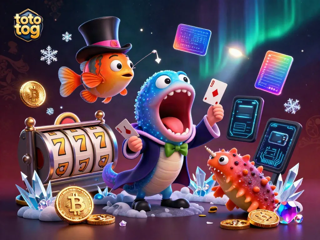 Engage in thrilling gameplay at toto tog with a magical underwater scene showcasing a bioluminescent eel performing tricks.