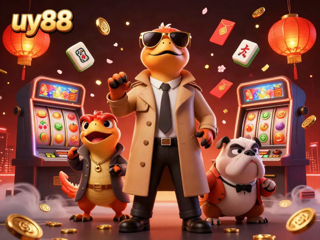 Engage in thrilling slots action at uy88 with playful raptors in a VIP lounge.