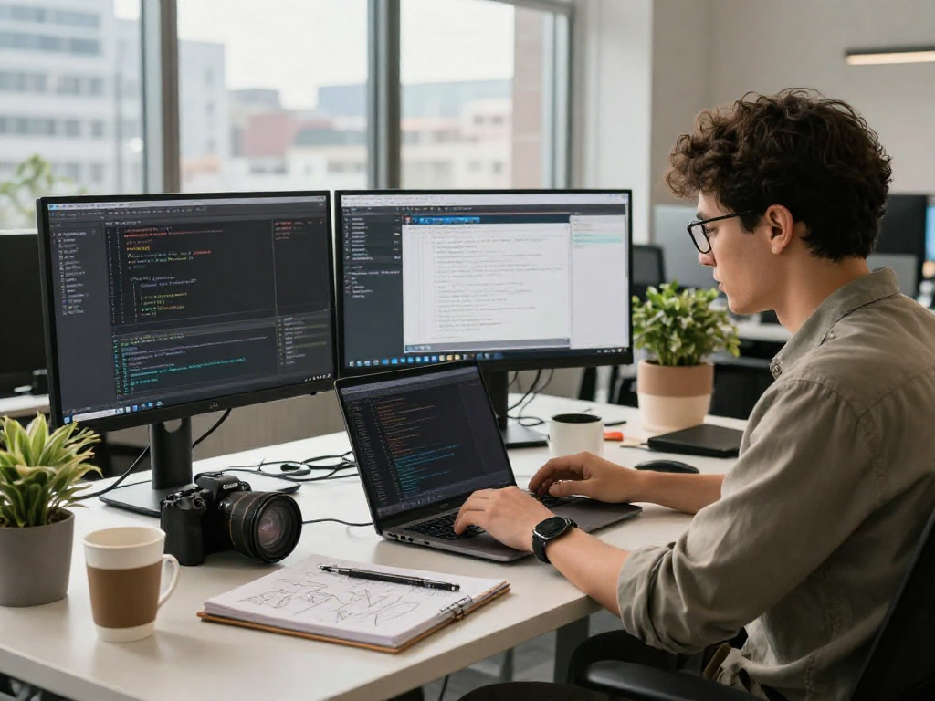Developer menggunakan bos88 untuk menciptakan kode aplikasi dalam suasana kerja modern.