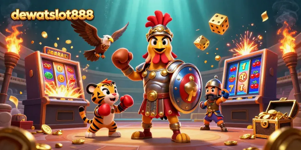 Slot online dewataslot888 dengan kombinasi karakter unik dan jackpot berkilauan.