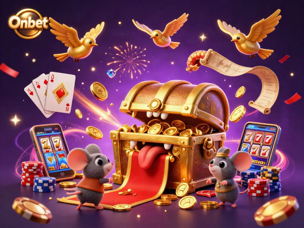 Engage with Onbet's winning slots featuring vibrant casino treasures and energetic gameplay.