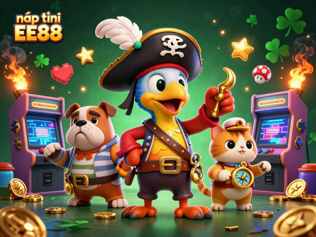 Nạp tiền EE88 quickly with exciting 3D characters and vibrant casino game elements in action.