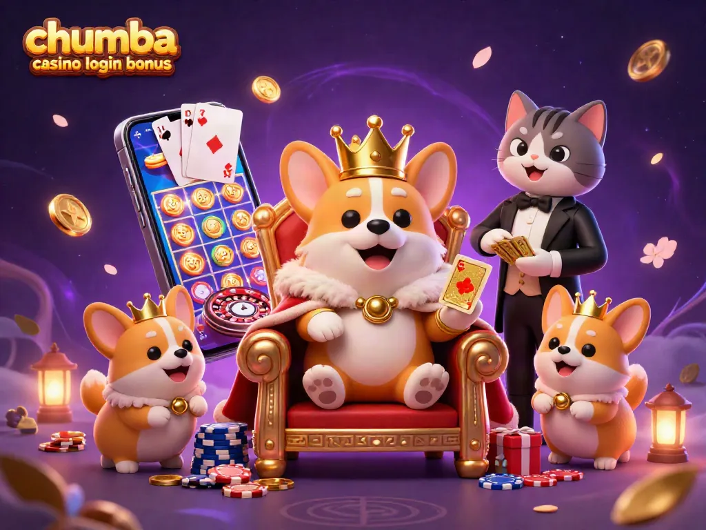 Claim your chumba casino login bonus with vibrant gaming elements in a captivating scene.