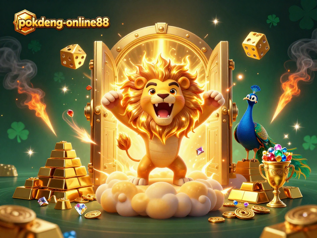 Engage with stunning gameplay at pokdeng-online88, featuring a vibrant 3D scene of casino excitement.