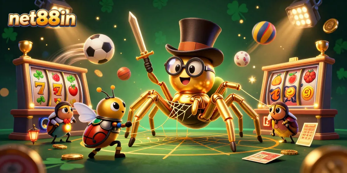 Engage in gaming strategy with net88in featuring a dynamic 3D casino scene.