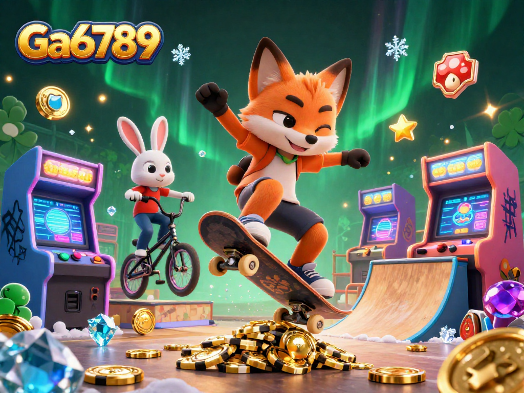 Experience Ga6789's vibrant casino world with dynamic casino-themed illustrations.