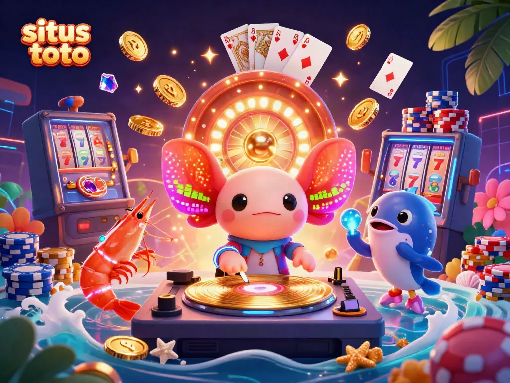 Experience the excitement of situs toto with colorful characters in a dynamic casino scene.