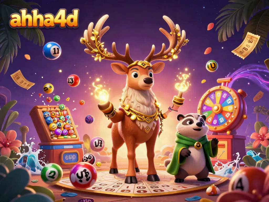 Engage with exciting lottery elements and characters in ahha4d's thrilling gaming realm.