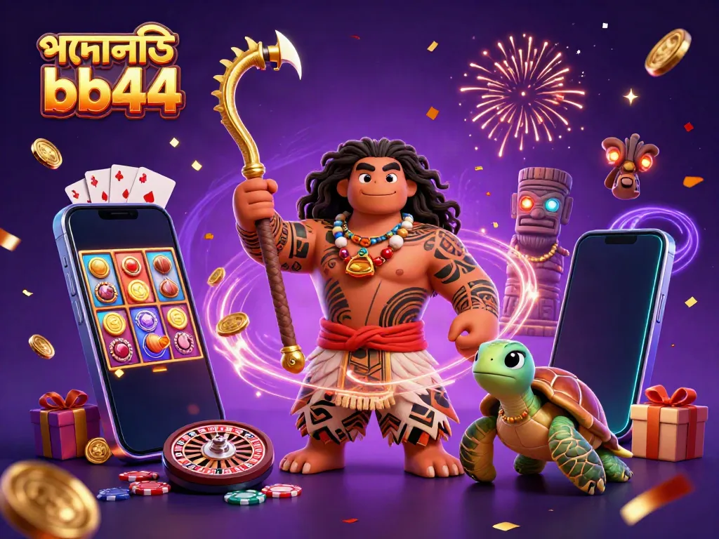 Engage in the exciting world of পদোন্নতি bb44 with a vibrant 3D casino illustration showcasing dynamic gaming elements.