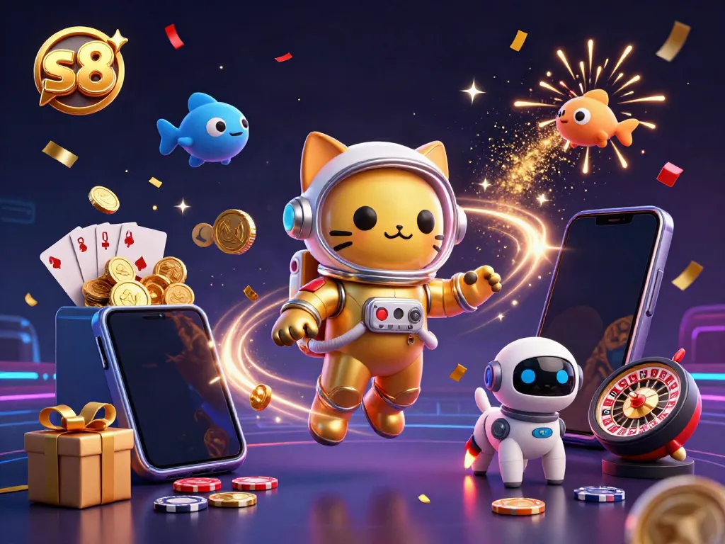 Experience the excitement of s8 casino gaming with this vibrant illustration of a space-themed adventure.