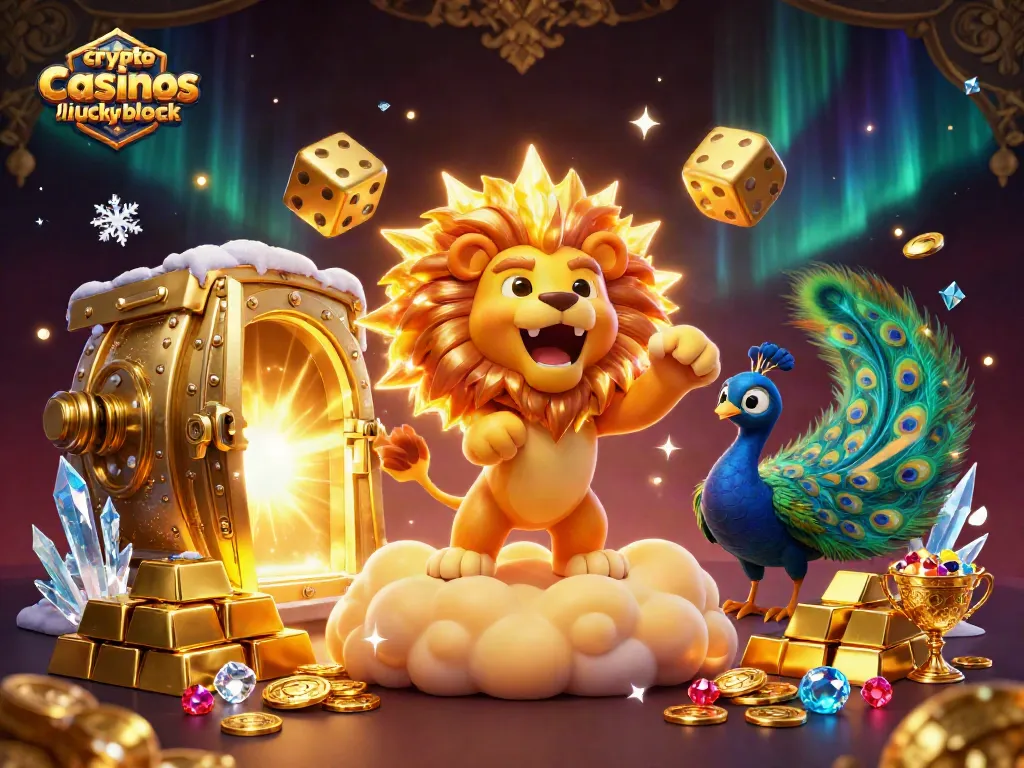 Join thrilling adventures at crypto casinos like Lucky Block with vibrant characters and riches!