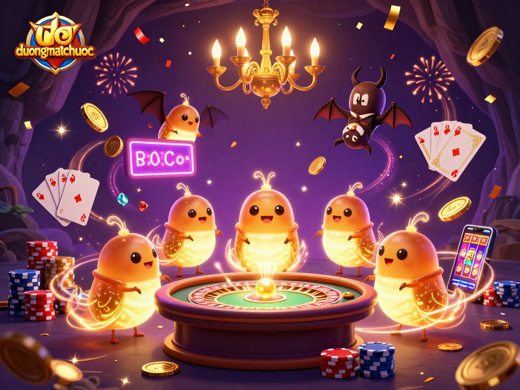 Experience duongmatchuoc in a vibrant casino scene with glowworms and dynamic game elements.