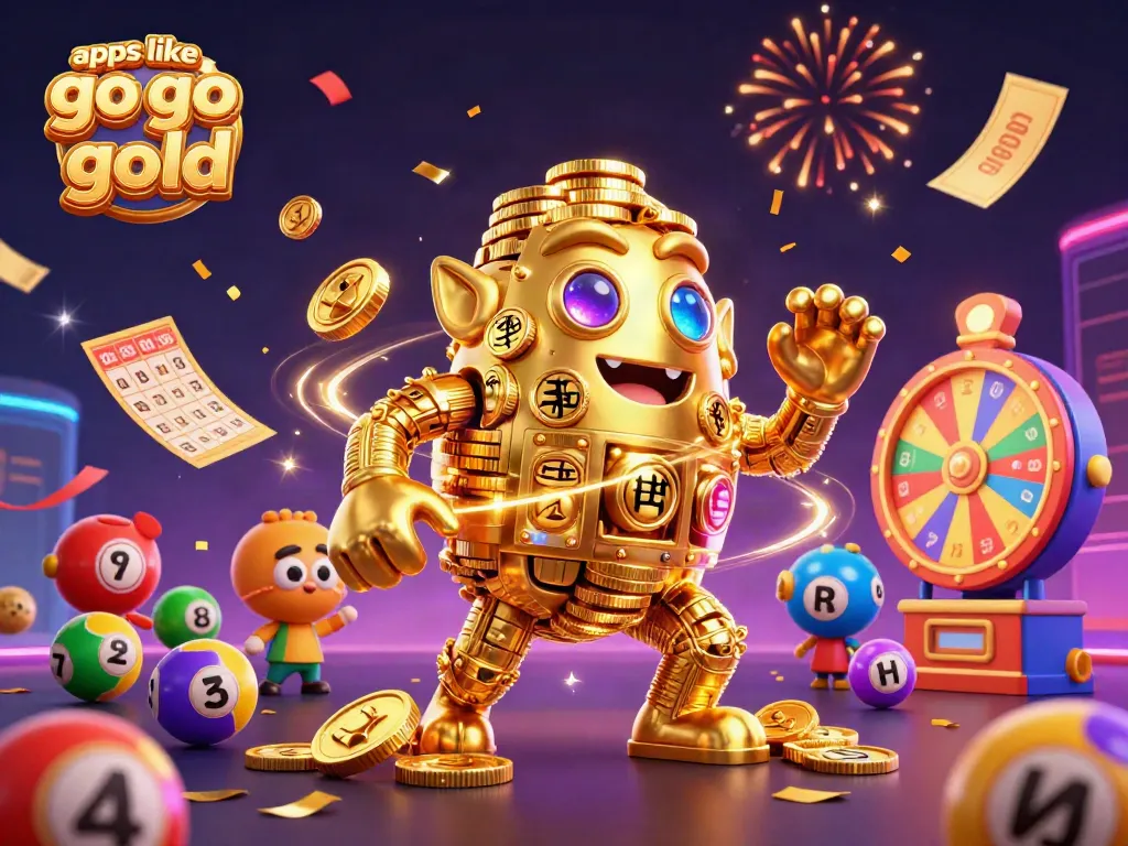 Spin and win with top apps like Go Go Gold featuring a golden golem and vibrant casino elements.